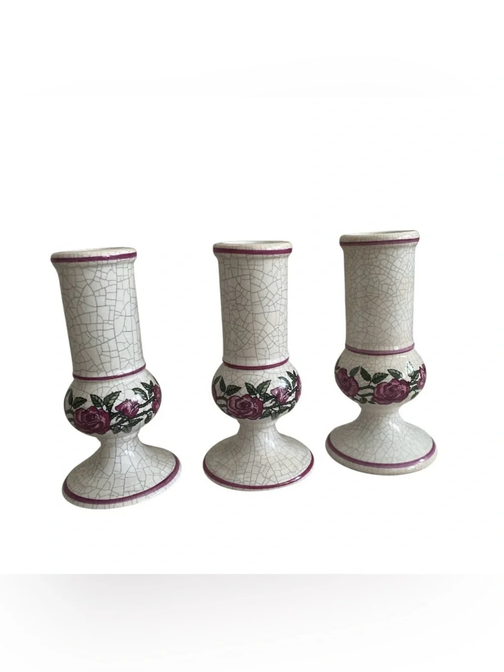 Rare Set of 3 Vintage Herr Keramik German Apothecary Jars Cocaina Morfina Oppio